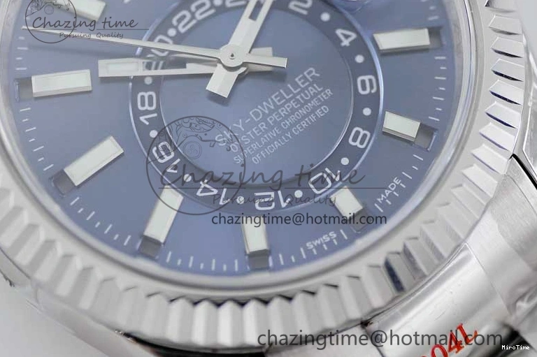 MiroTime 1222 FashionForward Sky-Dweller 326934 904L SS Noob 1:1 Best Edition Blue Dial on SS Bracelet Asian 23J to 2402